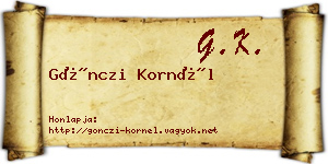 Gönczi Kornél névjegykártya